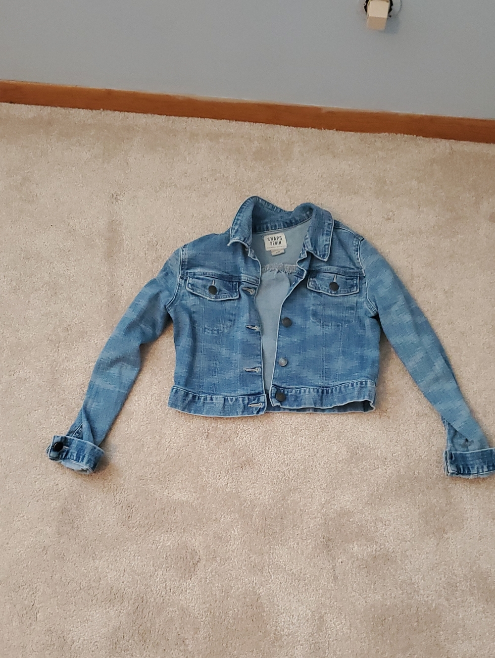 Girl 12-14 Cropped Chaps Light Blue Denim Jacket